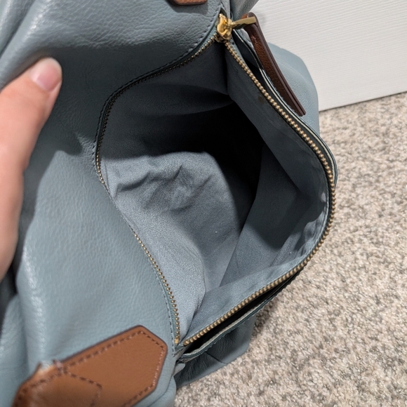 Fossil Blue Gray Fiona Tote with Brown Accents - Picture 13 of 14